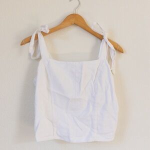 White Old Navy corset cropped top, size large